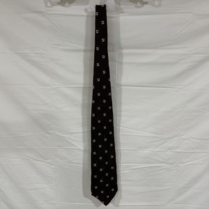 Alessandro Originals Neck Tie Geometric Pattern Brown Vintage